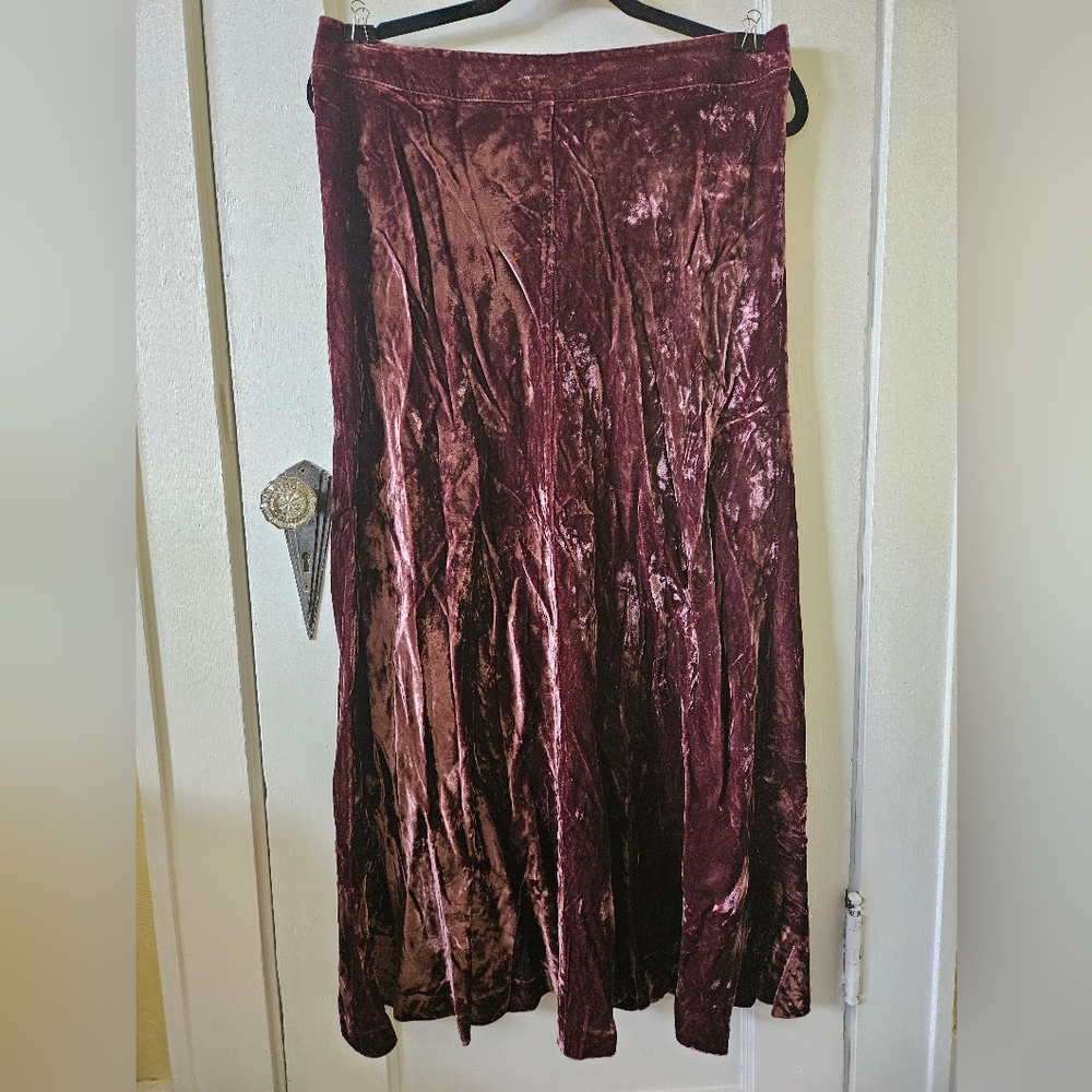 J Jill Crushed Velvet Maxi Skirt 10 Boho A Line Bohemian
